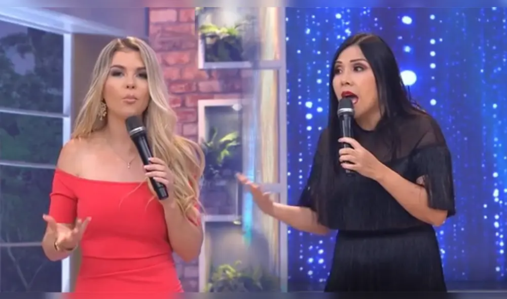 Brunella Horna dejó en claro que se siente incómoda cuando le preguntan sobre los planes que tiene a futuro con Richard Acuña. Foto: composición/captura de América TV Brunella Horna dejó en claro que se siente incómoda cuando le preguntan sobre los planes que tiene a futuro con Richard Acuña. Foto: composición/captura de América TV