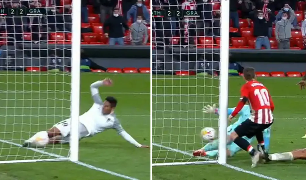 Luis Abram entró sobre el final del primer tiempo. Foto: captura de ESPN