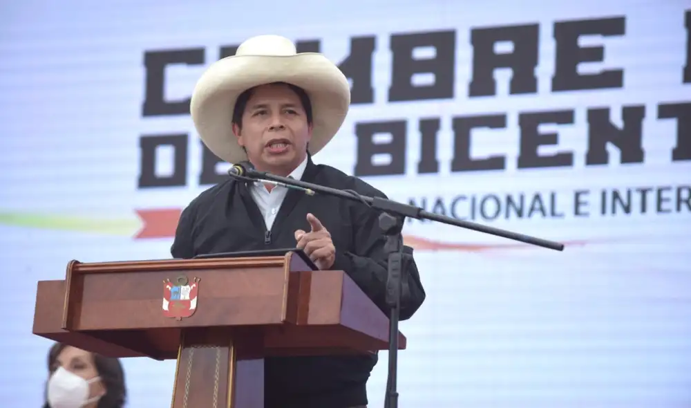 El presidente Pedro Castillo indicó que grupos de poder "ahora buscan sembrar desorden". Foto: Presidencia El presidente Pedro Castillo indicó que grupos de poder "ahora buscan sembrar desorden". Foto: Presidencia