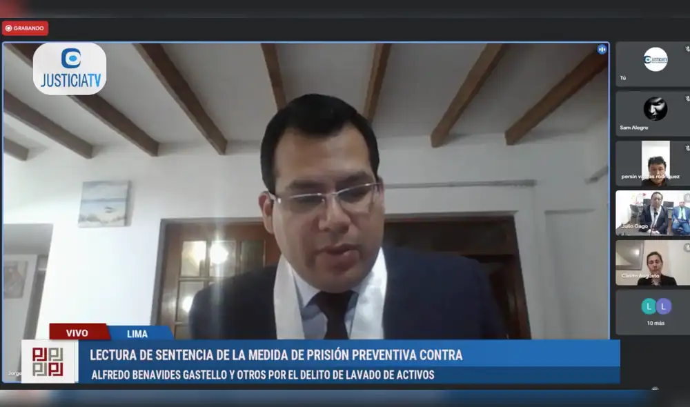 Audiencia contra Alfredo Benavides. Foto: captura de Justicia TV Audiencia contra Alfredo Benavides. Foto: captura de Justicia TV