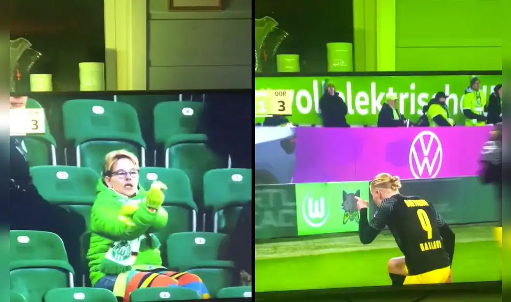 Erling Haaland volvió a jugar después de un mes y medio. Foto: captura Twitter