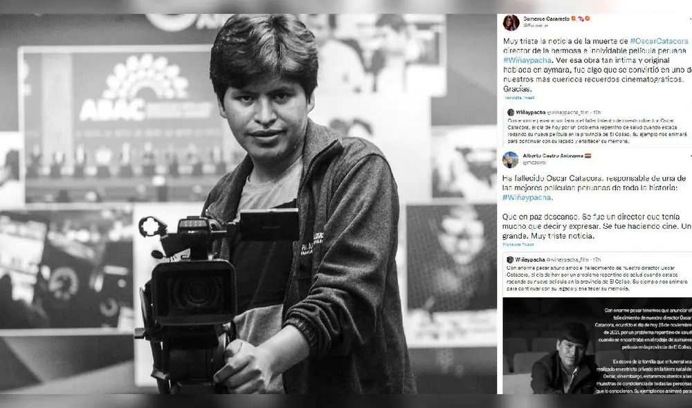 El reconocido cineasta Óscar Catacora falleció a los 34 años de edad. Foto: Andina/Composición El reconocido cineasta Óscar Catacora falleció a los 34 años de edad. Foto: Andina/Composición