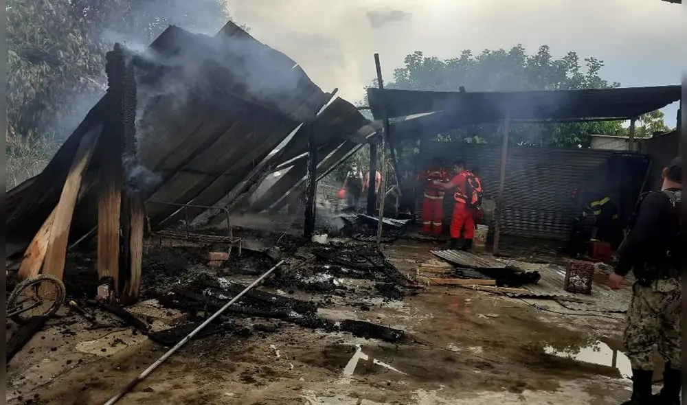 Las causas del incendio aún son materia de investigación. Foto: Municiplaidad de Pichari