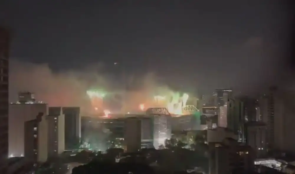 El Allianz Parque se llenó de color. Foto: captura ESPN. El Allianz Parque se llenó de color. Foto: captura ESPN.