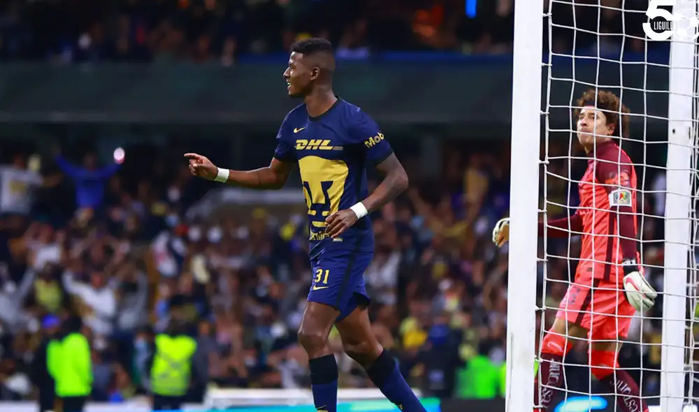 Corozo anotó el segundo gol de los Pumas. Foto: Liga MX. Corozo anotó el segundo gol de los Pumas. Foto: Liga MX.