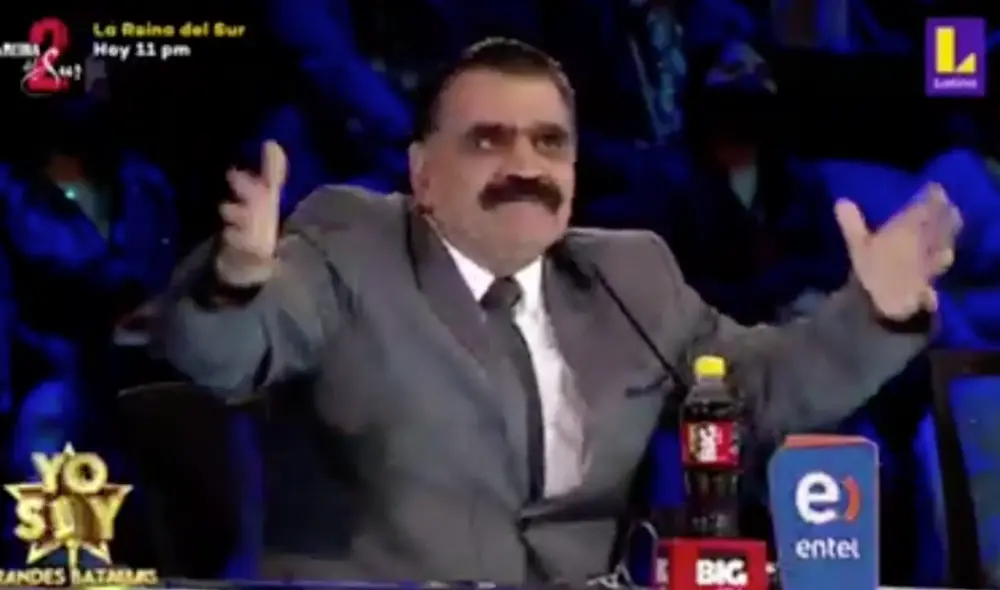 Jorge Henderson se molestó con el imitador de Roberto Carlos al considerar que tuvo una mala presentación. Foto: Yo soy/captura.