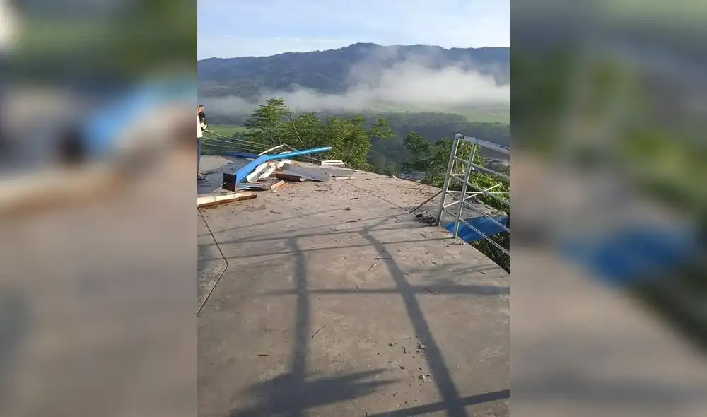 Mirador de Tahuisco sufrió daños en su infraestructura. Foto: Twitter Mirador de Tahuisco sufrió daños en su infraestructura. Foto: Twitter
