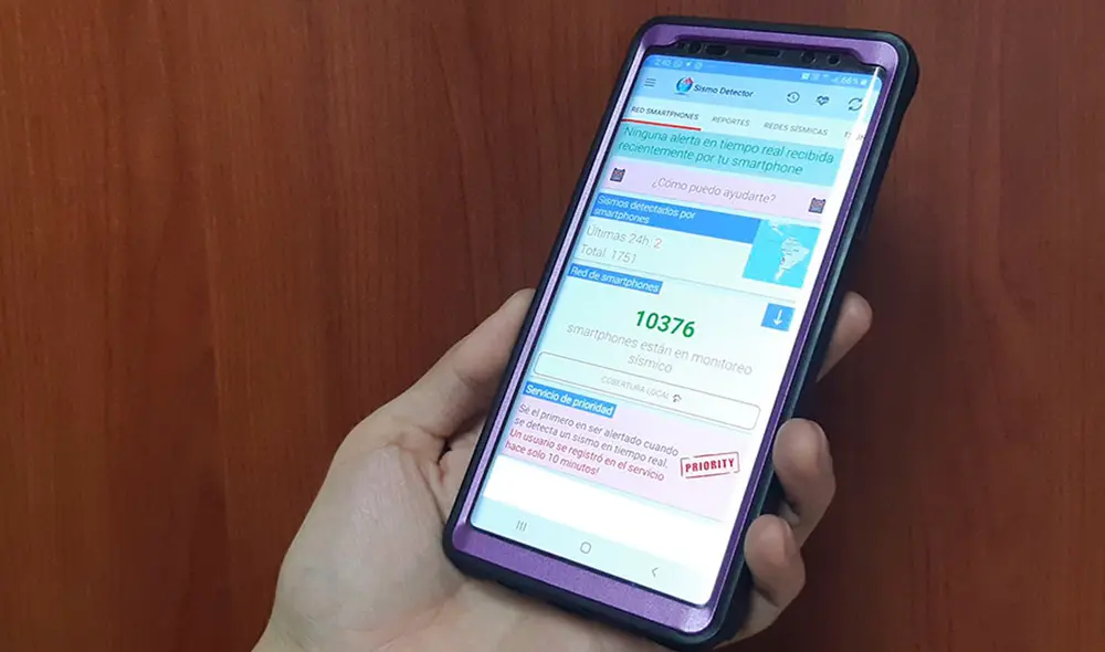Este aplicativo tiene como principal característica avisar al usuario, con segundos de antelación, cuándo ocurrirá un sismo fuerte. Foto: Andina