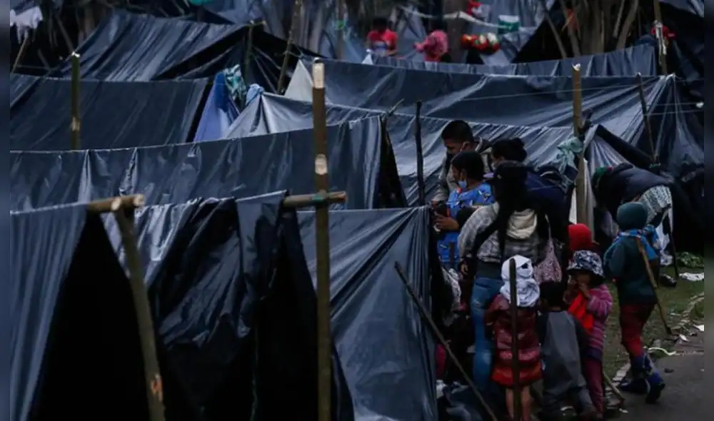 Desde hace dos meses, la comunidad embera se aloja en el Parque Nacional de Bogotá. Foto: Colprensa Desde hace dos meses, la comunidad embera se aloja en el Parque Nacional de Bogotá. Foto: Colprensa