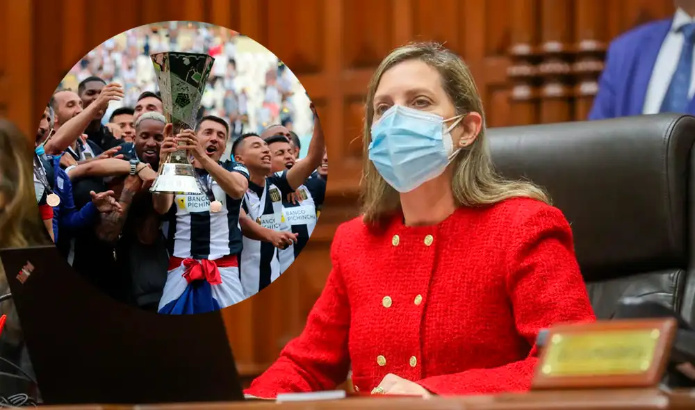 Maricarmen Alva le dedicó un mensaje a los campeones de la Liga 1 Betsson 2021. Foto: composición