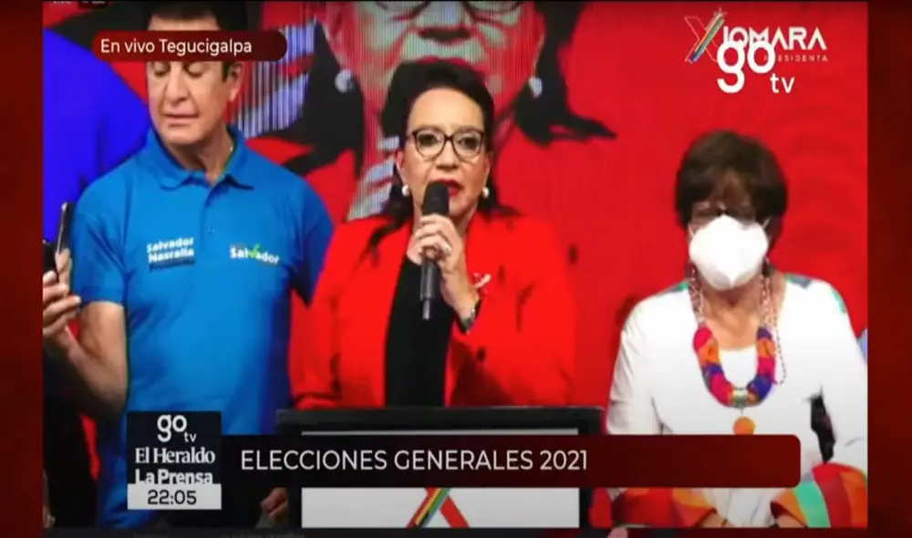 Xiomara Castro abogó por una "patria justa" y una "Honduras independiente". Foto: captura de GOtv