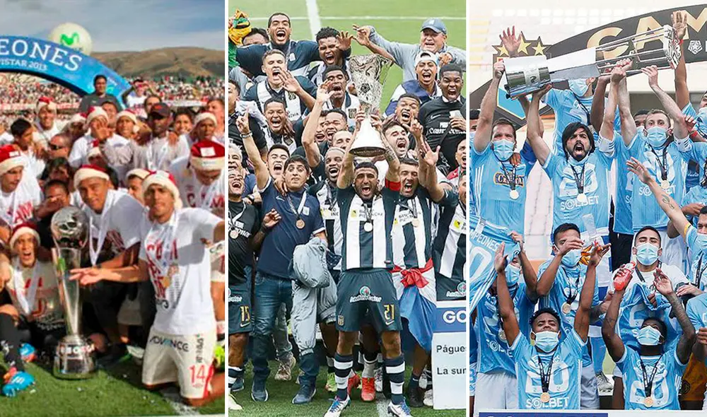 Universitario, Alianza Lima y Sporting Cristal son los clubes con mayor cantidad de títulos del fútbol peruano. Foto: composición/FPF Universitario, Alianza Lima y Sporting Cristal son los clubes con mayor cantidad de títulos del fútbol peruano. Foto: composición/FPF