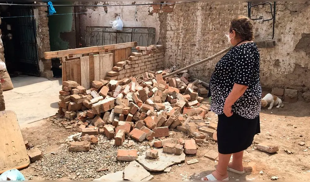 Riesgo de colpaso de vivienda en Chiclayo a raíz de último temblor. Foto: Rosa Quincho/URPI-LR
