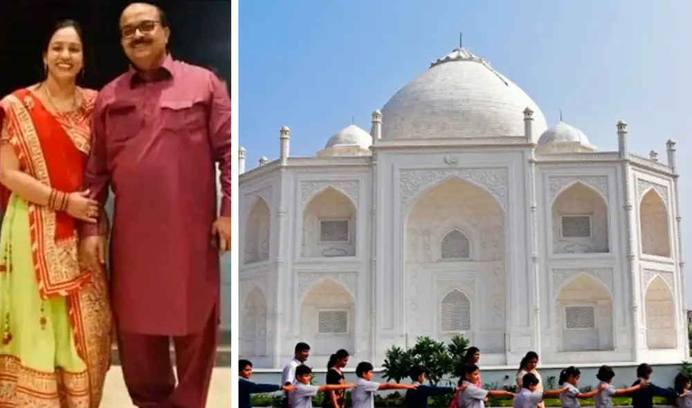 La réplica del Taj Mahal construida por el empresario. Foto: composición LR