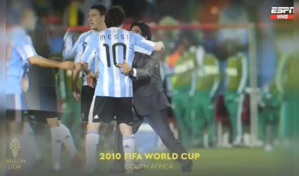 Maradona fue entrenador de Lionel Messi en el Mundial Sudáfrica 2010. Foto: captura ESPN