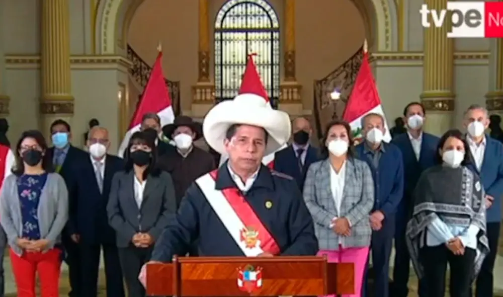 El presidente Pedro Castillo dio un mensaje a la nación este lunes 29 de noviembre. Foto: captura de TV Perú