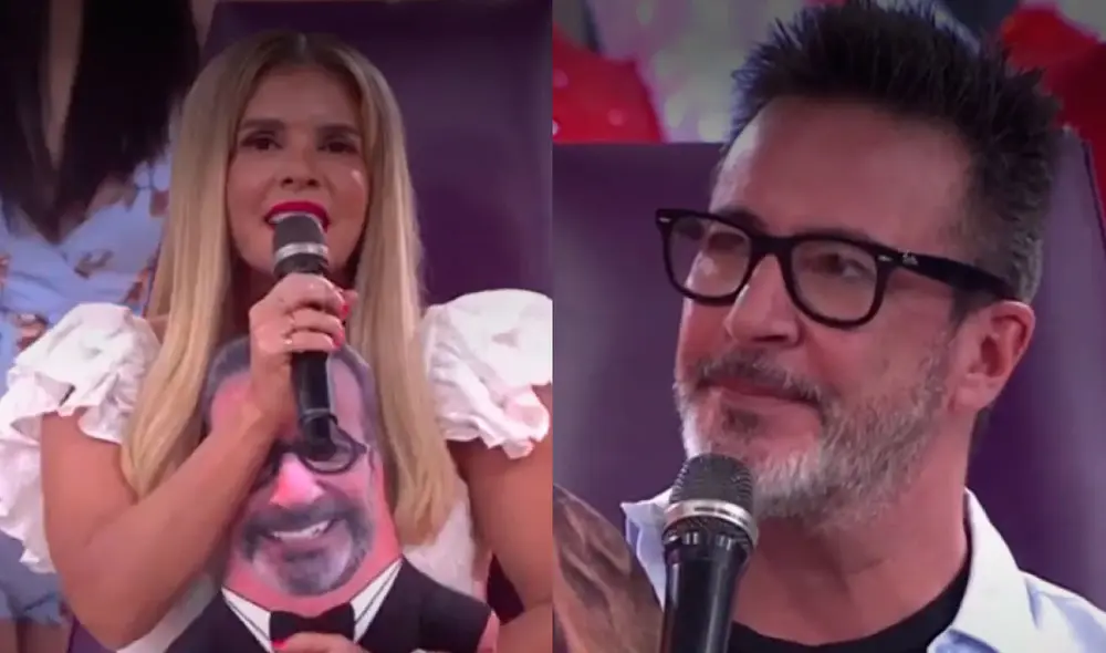 Johanna San Miguel está contenta con que Carlos Carlin sea su partner en Esto es guerra. Foto: captura América TV.