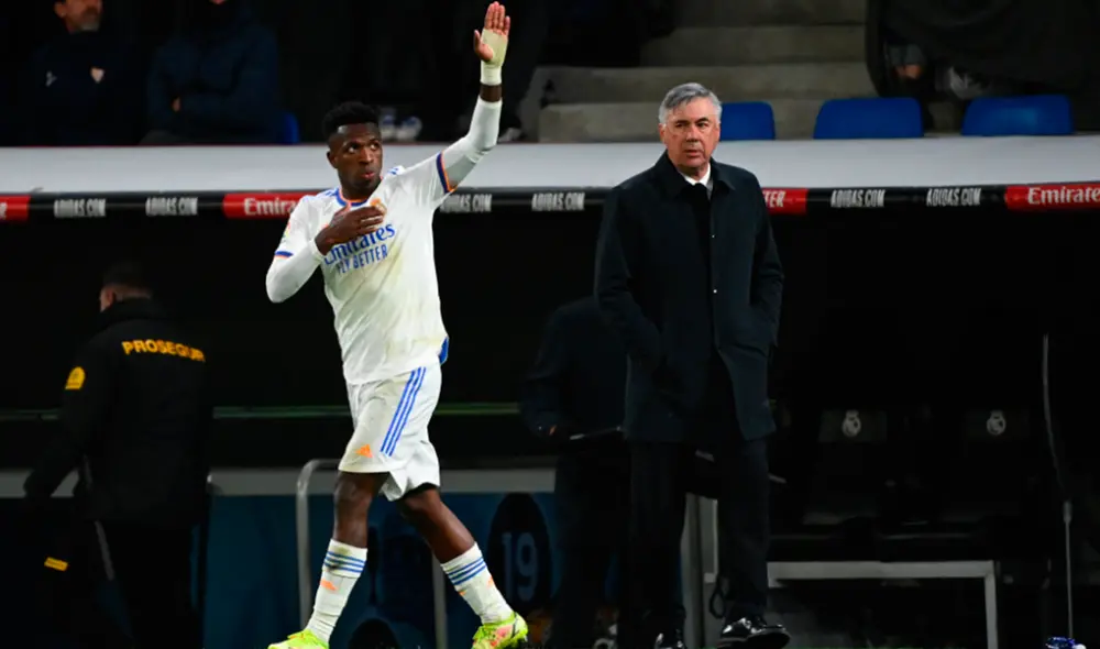 Vinicius le dio el gol del triunfo al Real Madrid ante el Sevilla el último fin de semana por LaLiga. Foto: AFP