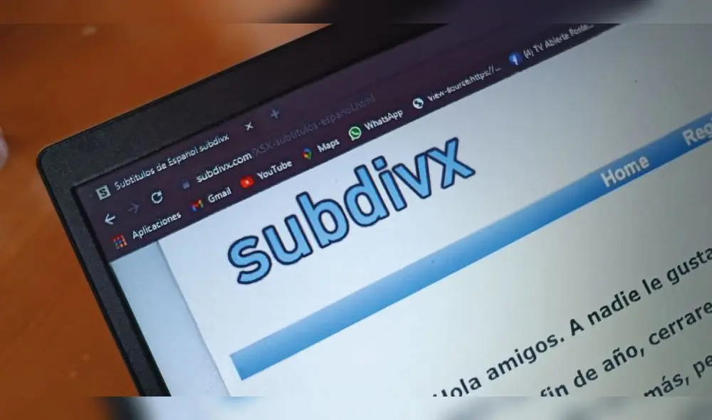 La plataforma se despide de sus usuarios con mensaje en su web. Foto: Subdivx
