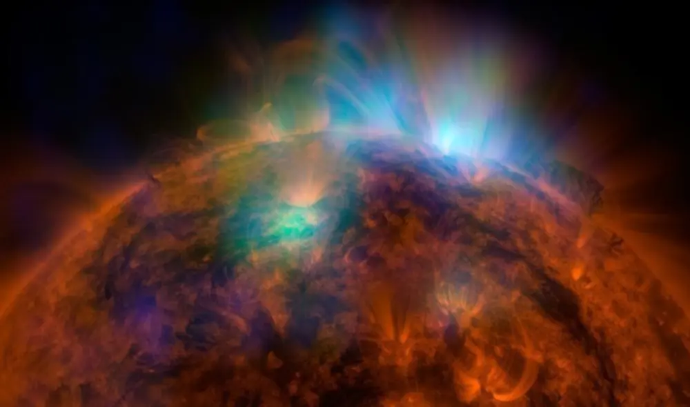 Rayos X emanando del Sol. Foto: NASA / JPL-Caltech / GSFC