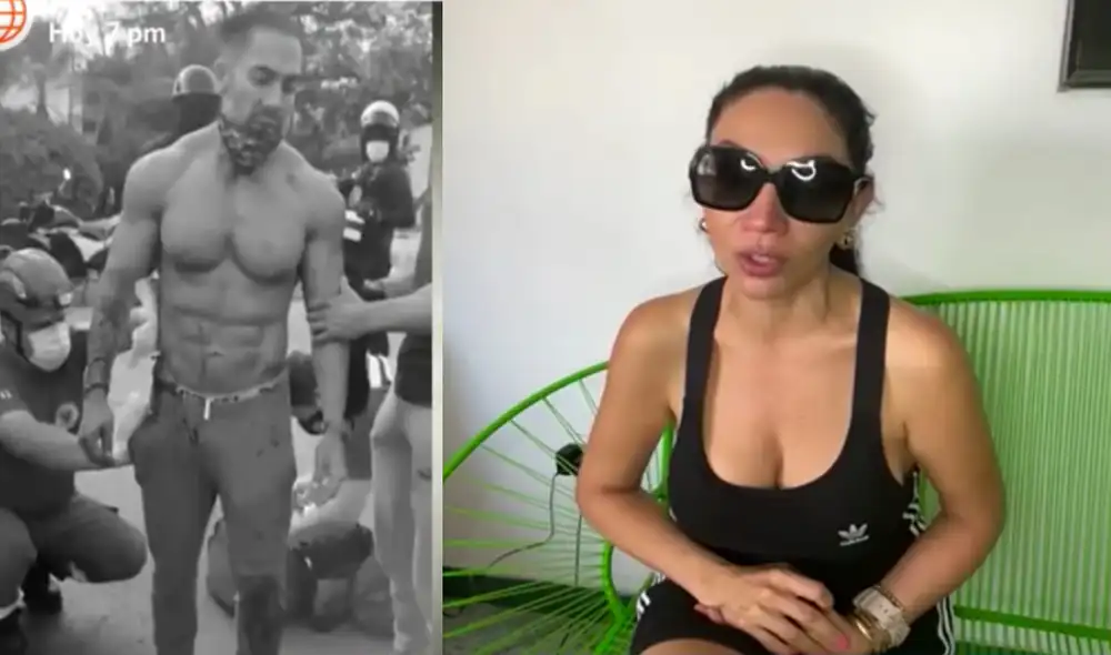 Paola Ruiz lamentó el suceso y se quebró al hablar del estado de salud de su esposo. Foto: captura de América TV