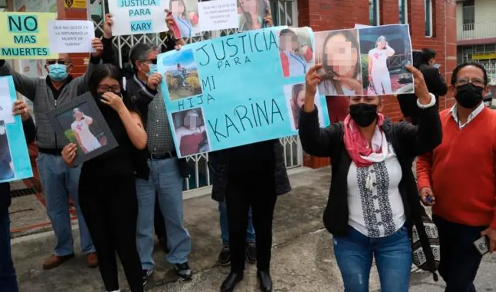 Familiares de Karina Chérrez, víctima de mala praxis en Ecuador, exigen que se haga justicia. Foto: Gustavo Guamán Familiares de Karina Chérrez, víctima de mala praxis en Ecuador, exigen que se haga justicia. Foto: Gustavo Guamán