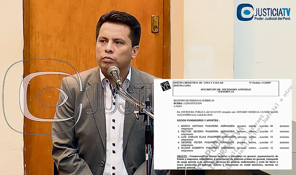 El dato. Luis Pasapera Adrianzén confesó ante las autoridades que desembolsó coimas a Gregorio Santos. En el gobierno de Castillo, empresa de Pasapera obtuvo millonario contrato. Foto: captura de Justicia TV/composición LR El dato. Luis Pasapera Adrianzén confesó ante las autoridades que desembolsó coimas a Gregorio Santos. En el gobierno de Castillo, empresa de Pasapera obtuvo millonario contrato. Foto: captura de Justicia TV/composición LR