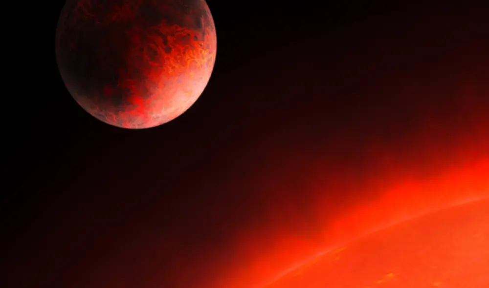 Impresión artística del exoplaneta GJ 367b orbitando su estrella. Foto: EFE / SPP 1992 (Patricia Klein)