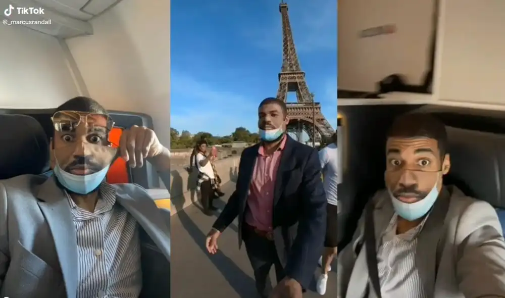 El usuario @_marcusrandall se hizo conocido en redes por llevar una mascarilla con el estampado de su rostro. Foto: captura de TikTok