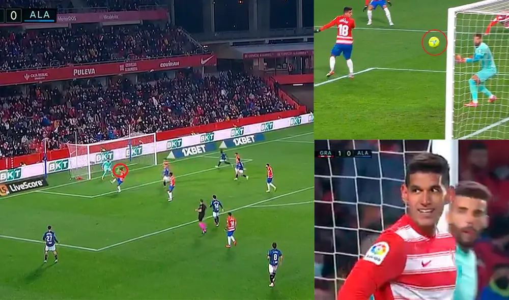 Luis Abram anotó un autogol para el 1-1 entre Granada y Alavés. Fuente: Composición ESPN