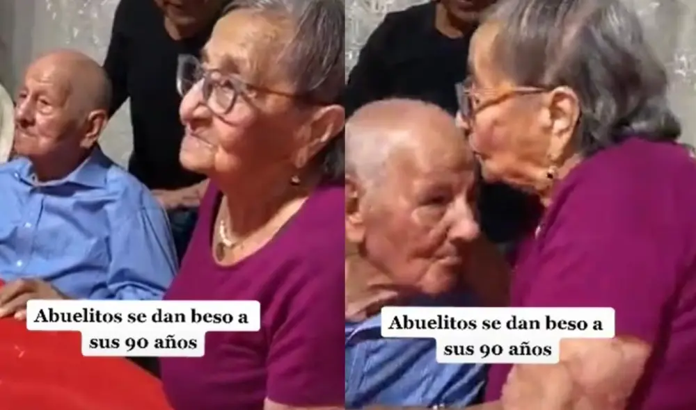 La pareja realizó una divertida demostración de afecto a pedido de sus familiares. Foto: captura de TikTok