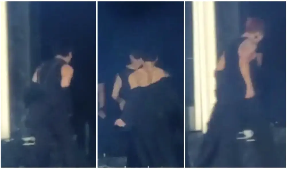 BTS en concierto: miembros de Bangtan se cambian sobre el escenario. Foto: Composición LR / Imágenes Twitter BTS en concierto: miembros de Bangtan se cambian sobre el escenario. Foto: Composición LR / Imágenes Twitter