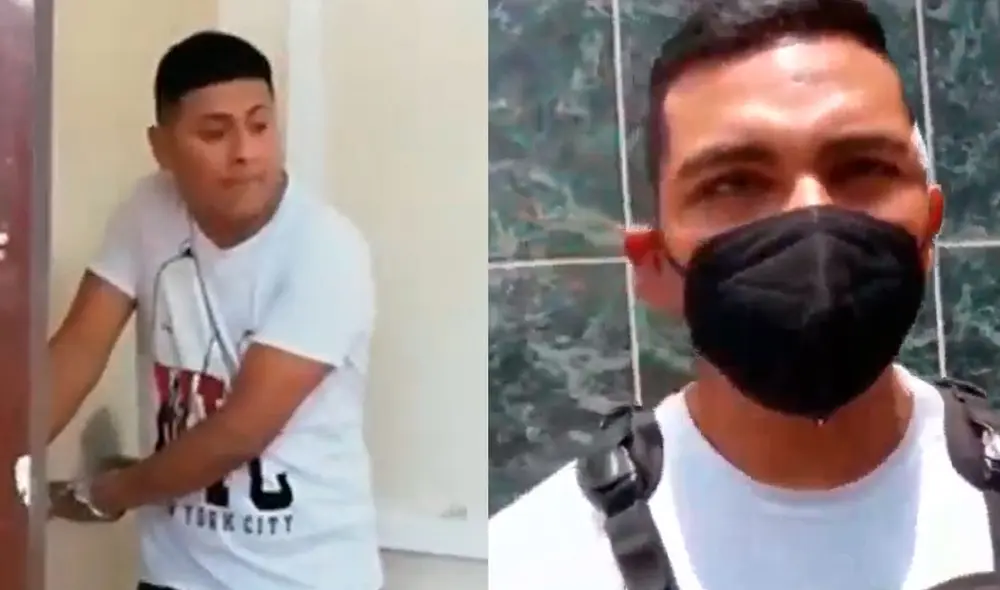 El agresor, identificado como Jonathan Osorio Quiste, fue detenido y trasladado a la comisaría de El Agustino. Foto: captura de Panamericana El agresor, identificado como Jonathan Osorio Quiste, fue detenido y trasladado a la comisaría de El Agustino. Foto: captura de Panamericana