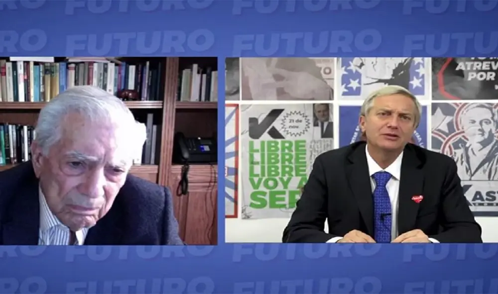 José Antonio Kast se medirá en la segunda vuelta presidencial de Chile ante Gabriel Boric y el viernes recibió la adhesión a su candidatura de Mario Vargas Llosa. Foto: captura de YouTube