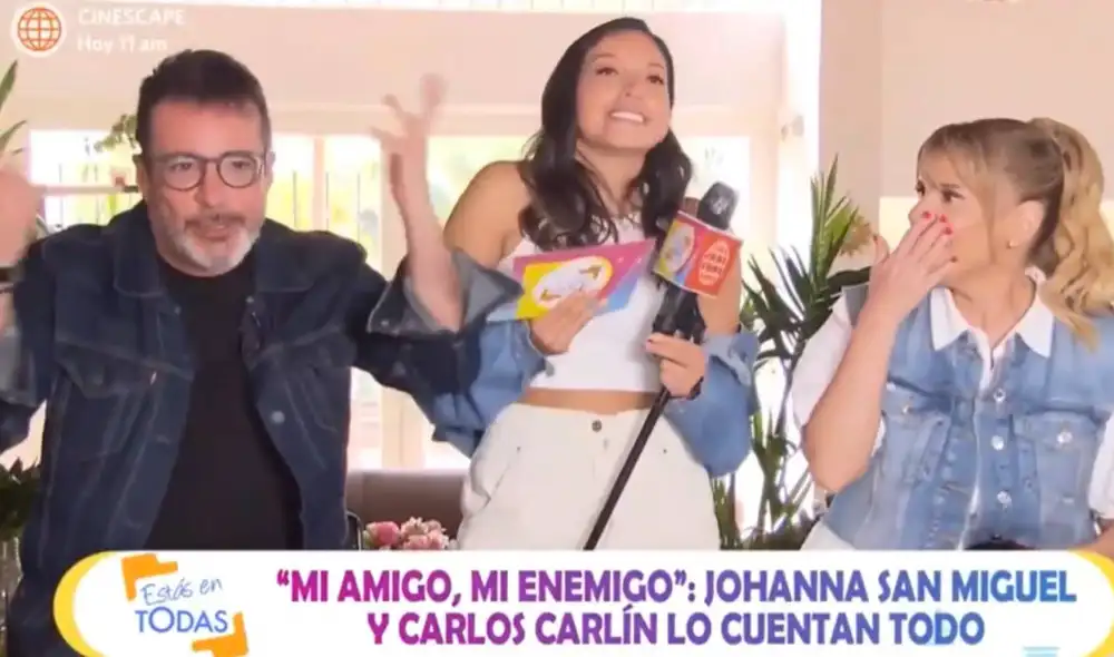 Carlos Carlín reveló en Estás en todas cuál fue el momento más vergonzoso en la vida de Johanna San Miguel. Foto: captura de América TV