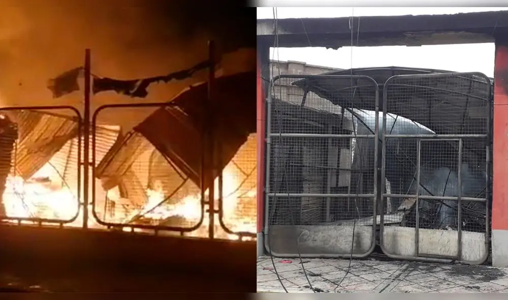 El incendio provocó pérdidas materiales, entre ellas destacaron artículos escolares, juegos de mesa, útiles de escritorio y librería, calaminas, cables de alumbrado público y telefonía. Foto: composición La República/Bomberos Puno