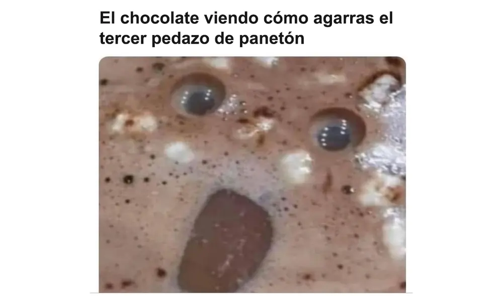 Imagen cómica referente a la chocolatada. Foto: captura de Facebook