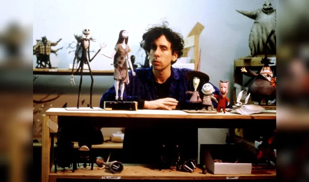 Tim Burton y los personajes de El extraño mundo de Jack. Foto: pinterest @9GAG
