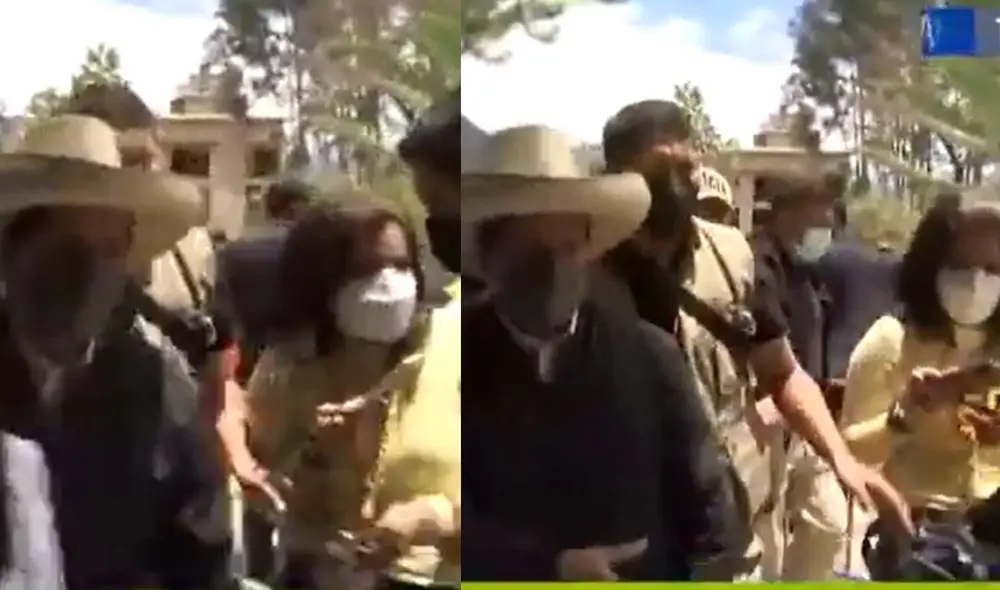 La mujer de prensa precisó que luego puedo realizarle la pregunta al mandatario, que estuvo en Cusco. Foto: Captura Canal N La mujer de prensa precisó que luego puedo realizarle la pregunta al mandatario, que estuvo en Cusco. Foto: Captura Canal N