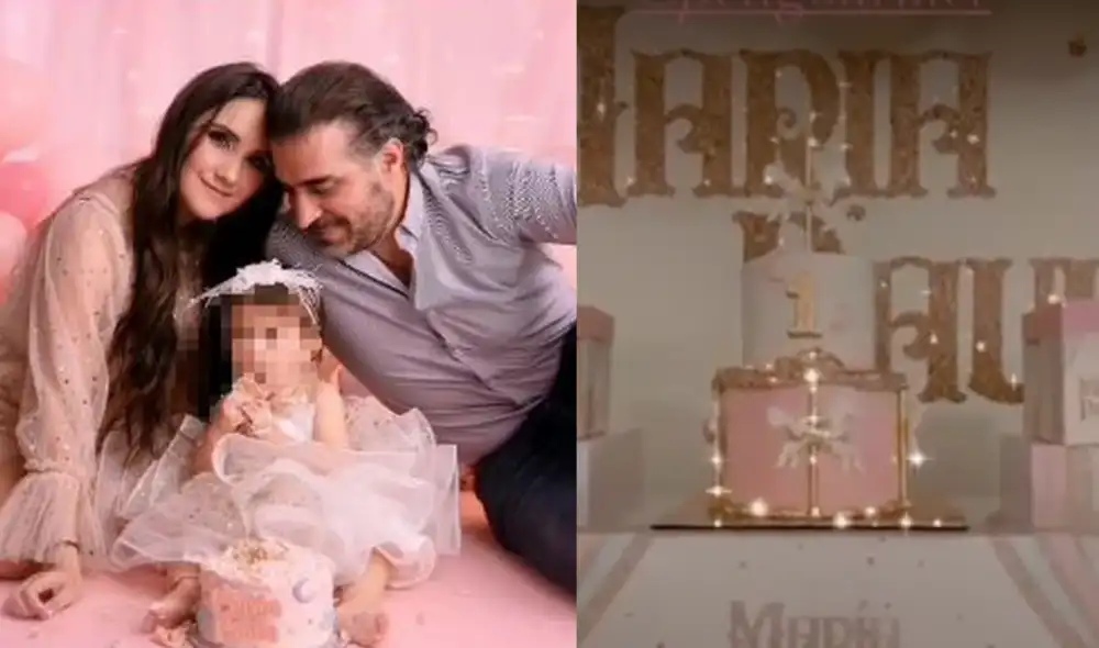 La fiesta por el primer año de la hija de Dulce María estuvo llena de decoraciones en tonos pasteles. Foto: Dulce María/Instagram