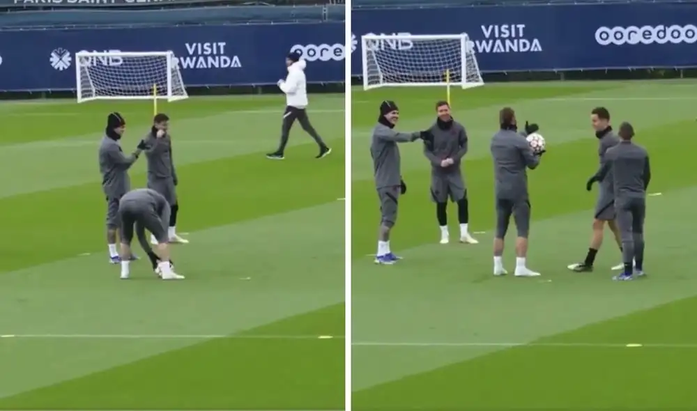 Sergio Ramos en el entrenamiento del PSG. Foto: captura PSG.