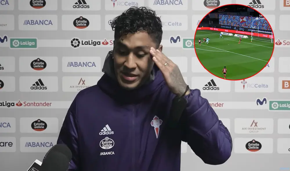 Renato Tapia empezó el partido como suplente, pero ingresó cerca de los 15 minutos. Foto: captura de video/RC Celta