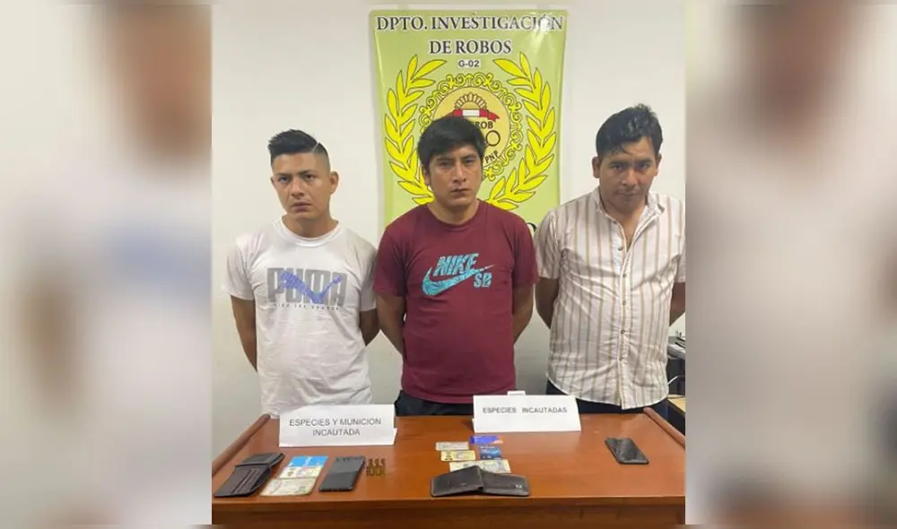 Trío de imputados integrarían banda Los Nuevos Marcas de El Porvenir. Foto: PNP Trío de imputados integrarían banda Los Nuevos Marcas de El Porvenir. Foto: PNP