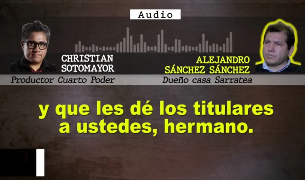 El último domingo 5 de diciembre fue presentado el audio. Foto: captura de Cuarto Poder