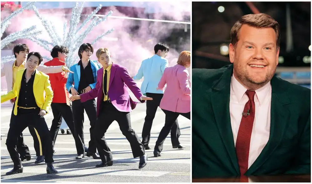 The late late show: crosswalk concert de BTS ya tiene fecha. Foto: composición LR / Imágenes CBS / Twitter @BTS__CL