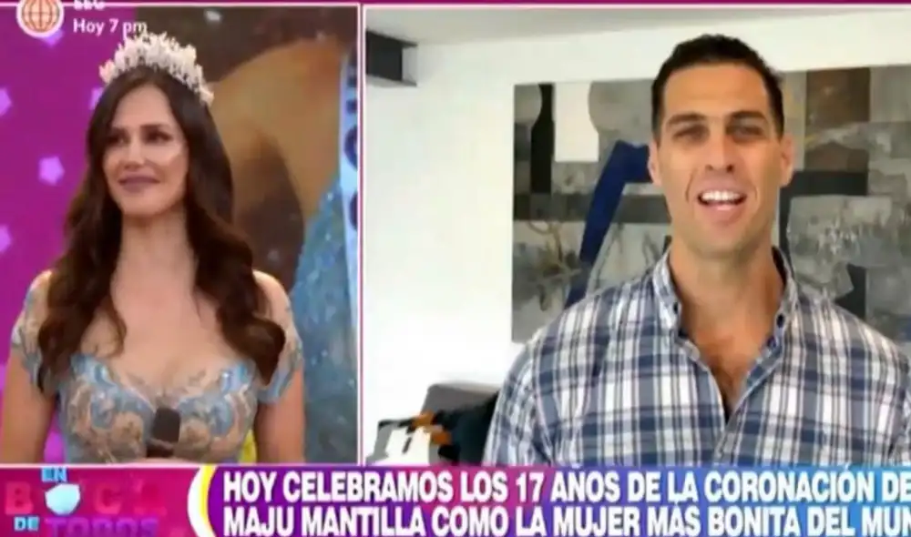 El esposo de Maju Mantilla le dedicó romántico mensaje tras celebrar los 17 años de haber sido coronada como reina de belleza. Foto: En boca de todos/ captura. El esposo de Maju Mantilla le dedicó romántico mensaje tras celebrar los 17 años de haber sido coronada como reina de belleza. Foto: En boca de todos/ captura.
