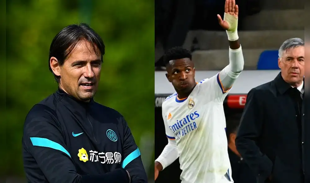 Simone Inzagui disputará su primer partido en el Santiago Bernabéu como entrenador. Fotos: Inter/AFP