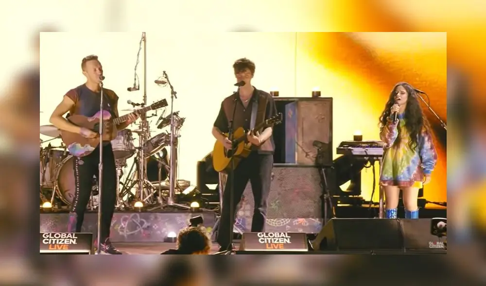 Camila Cabello y  Shawn Mendes interpretaron "Yellow" en vivo en el Global Citizen 2021. Foto: Global Citizen