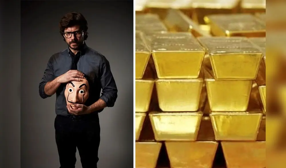 El destino del Profesor, la banda y el oro. Foto: composición/Twitter/@lacasadepapel