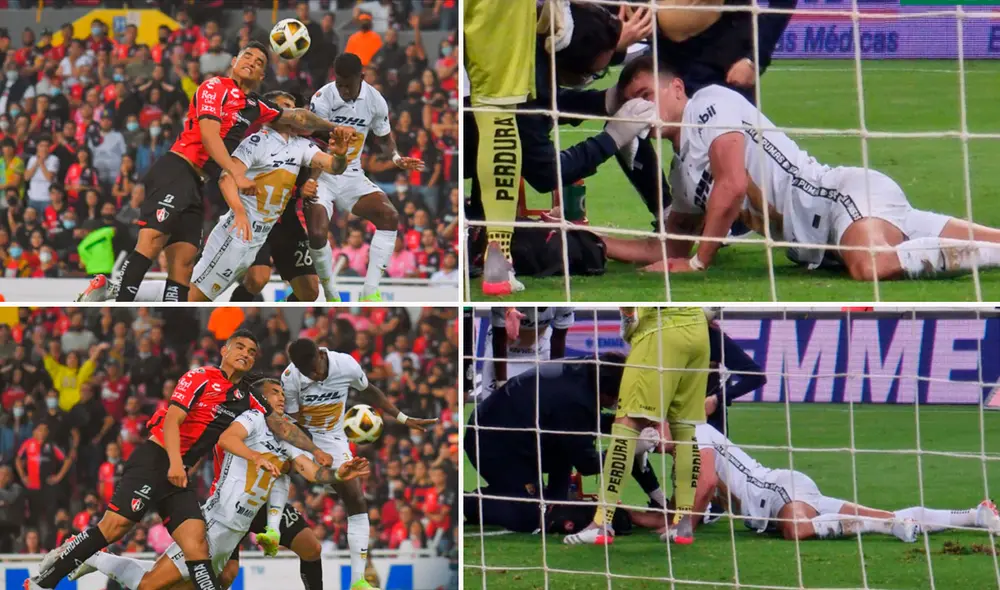 La Jugada entre Santamaría y Dinenno fue revisada en el VAR y el árbitro no amonestó al peruano ni cobró penal a favor de Pumas. Foto: captura TUDN